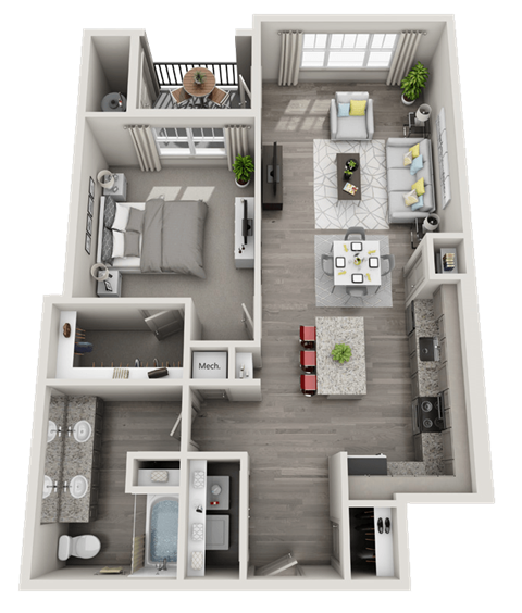 1 bed 1 bath A at Foxwood Apartments, Raleigh-Durham, North Carolina